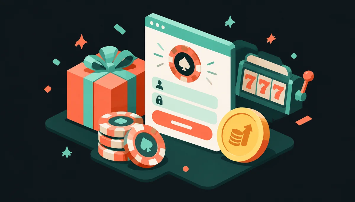 Isometric scene of casino welcome package and commission
