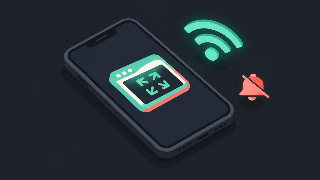 Handy mit Startbildschirm Symbol WLAN und stummgeschalteter Glocke