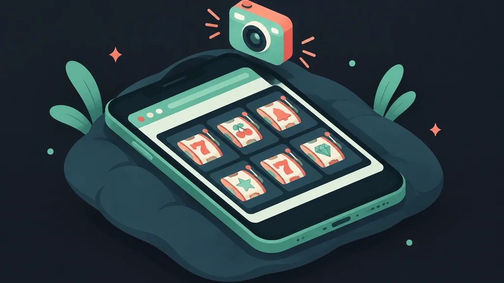Isometric phone showing browser casino and camera verify