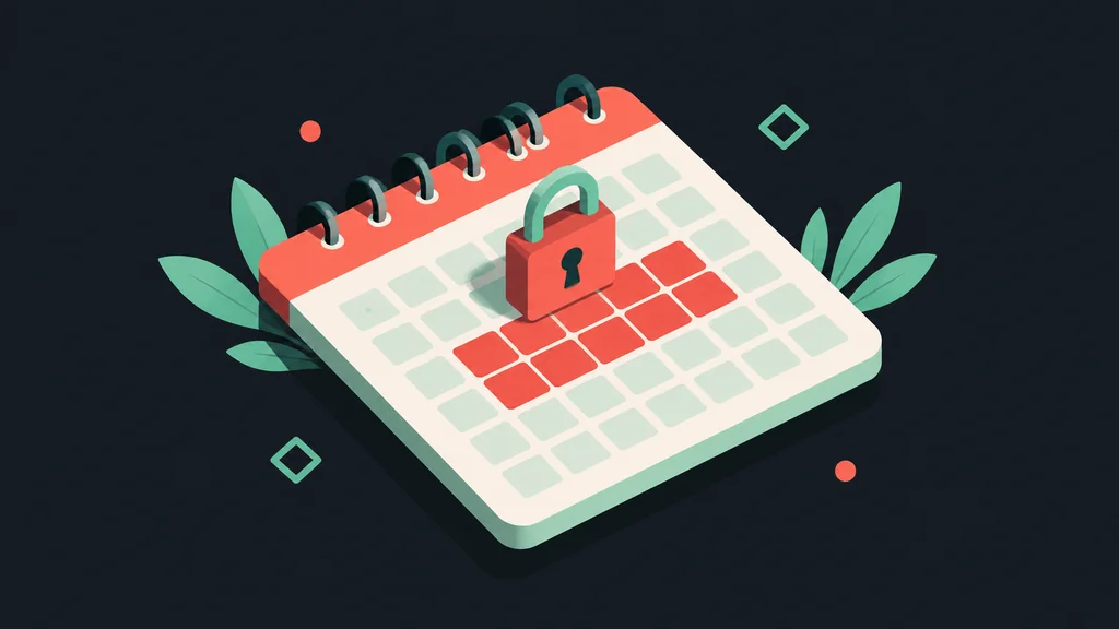 Calendar with blocked dates and a padlock on top